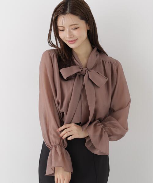 PROPORTION BODY DRESSING(プロポーションボディドレッシング)の「ビックリボンブラウス / 1216210903(シャツ/ブラウス・レディース・ホワイト系その他/ブラウン系その他/オフホワイト・MEDIUM/SMALL)」の4枚目の写真