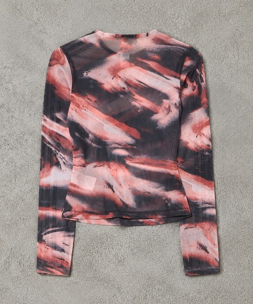 adidas(アディダス)の「【adidas/アディダス】長袖シアーカットソー/メッシュカットソー/タイダイ(Tシャツ/カットソー・レディース・オレンジ/オリーブ・M)」の6枚目の写真