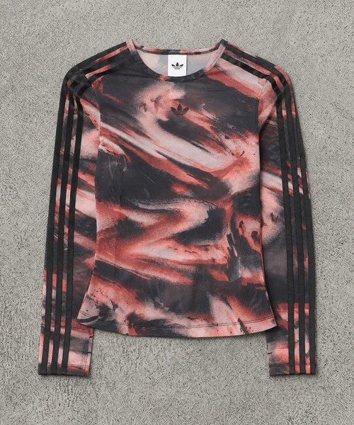 adidas(アディダス)の「【adidas/アディダス】長袖シアーカットソー/メッシュカットソー/タイダイ(Tシャツ/カットソー・レディース・オレンジ/オリーブ・M)」の5枚目の写真
