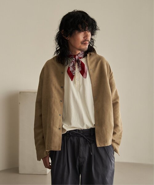 ikka(イッカ)の「フェイクスウェードシャウター【MonoMax × 小泉孝太郎】【親子コーデ】(シャツ/ブラウス・メンズ・グレー/ベージュ/ネイビー/グレー系その他・XL/L/M/S)」の16枚目の写真