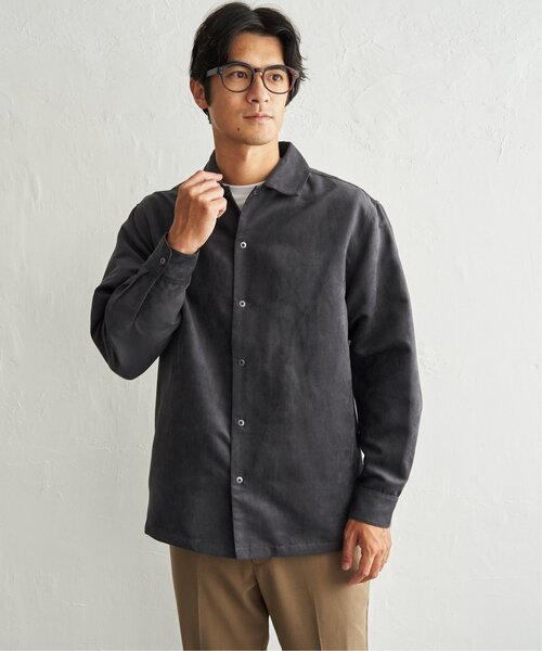 ikka(イッカ)の「フェイクスウェードシャウター【MonoMax × 小泉孝太郎】【親子コーデ】(シャツ/ブラウス・メンズ・グレー/ベージュ/ネイビー/グレー系その他・XL/L/M/S)」の22枚目の写真