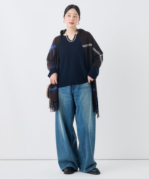 NOLLEY’S(ノーリーズ)の「ウォッシャブルカールカールキーネックプルオーバー(ニット/セーター・レディース・ピンク/オフホワイト/ネイビー/ロイヤルブルー・FREE)」の19枚目の写真
