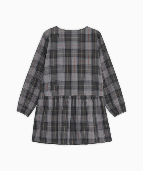 OHESHIO（オヘシオ）の「VINTAGE RUFFLE DRESS, GRAY CHECK（ワンピース・レディース・その他・FREE）」の3枚目の写真