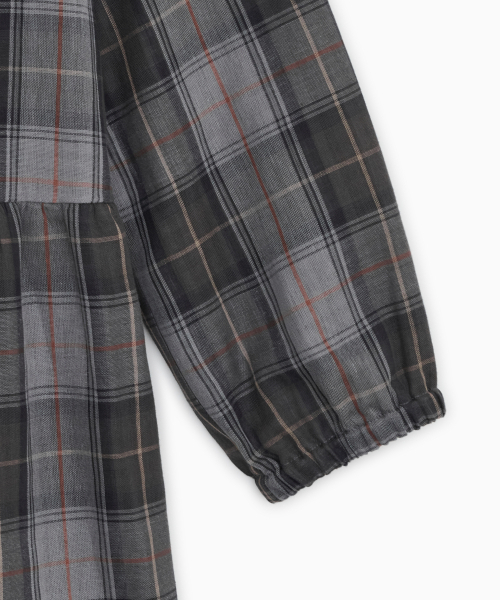 OHESHIO（オヘシオ）の「VINTAGE RUFFLE DRESS, GRAY CHECK（ワンピース・レディース・その他・FREE）」の5枚目の写真