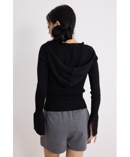 rienda(リエンダ)の「ビジューニットパーカートップス 秋服(ニット/セーター・レディース・グレー/ブラック/ベージュ・FREE)」の5枚目の写真