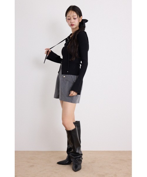 rienda(リエンダ)の「ビジューニットパーカートップス 秋服(ニット/セーター・レディース・グレー/ブラック/ベージュ・FREE)」の7枚目の写真