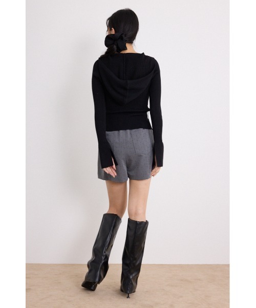 rienda(リエンダ)の「ビジューニットパーカートップス 秋服(ニット/セーター・レディース・グレー/ブラック/ベージュ・FREE)」の8枚目の写真