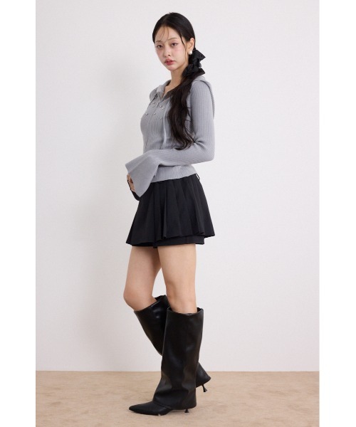 rienda(リエンダ)の「ビジューニットパーカートップス 秋服(ニット/セーター・レディース・グレー/ブラック/ベージュ・FREE)」の13枚目の写真