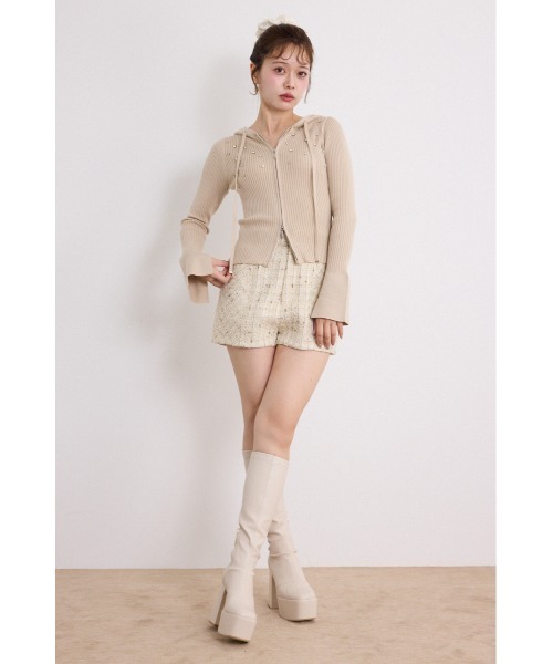 rienda(リエンダ)の「ビジューニットパーカートップス 秋服(ニット/セーター・レディース・グレー/ブラック/ベージュ・FREE)」の20枚目の写真