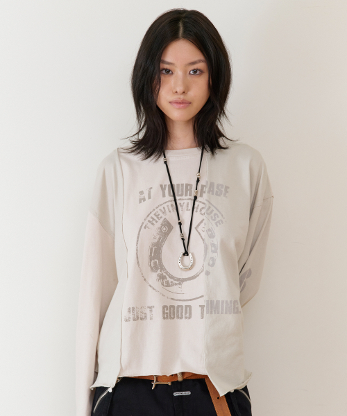 THEVINYLHOUSE(ザバイニルハウス)の「BLOCK UNBALANCE LS TEE(W) CREAM(Tシャツ/カットソー・レディース・その他・FREE)」の3枚目の写真
