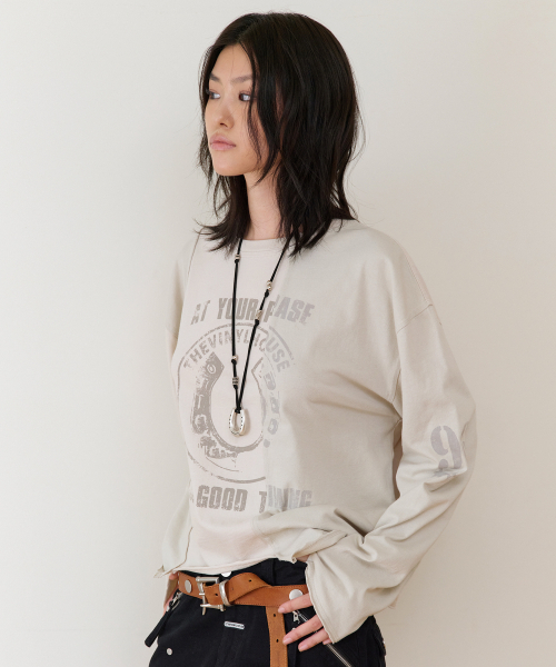 THEVINYLHOUSE(ザバイニルハウス)の「BLOCK UNBALANCE LS TEE(W) CREAM(Tシャツ/カットソー・レディース・その他・FREE)」の4枚目の写真