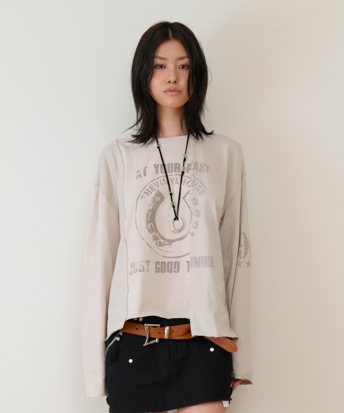 THEVINYLHOUSE(ザバイニルハウス)の「BLOCK UNBALANCE LS TEE(W) CREAM(Tシャツ/カットソー・レディース・その他・FREE)」の5枚目の写真