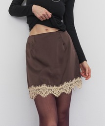 Satin Lace Mini Skirt / サテンレースミニスカート