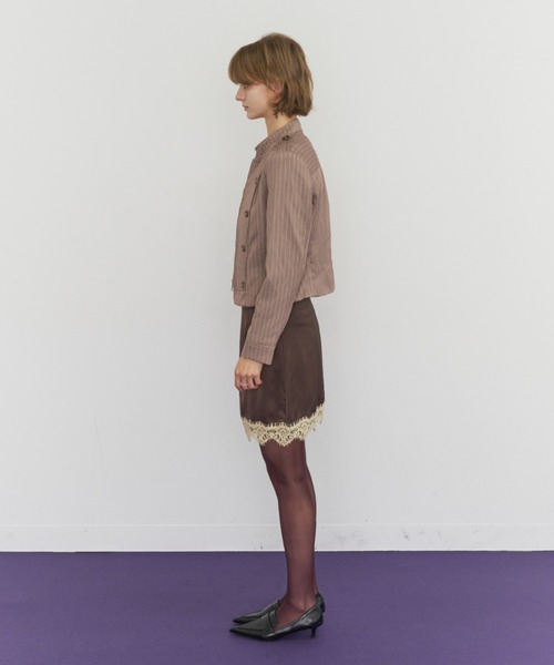 Rohwel(ローウェル)の「Satin Lace Mini Skirt / サテンレースミニスカート(スカート・レディース・その他1/ブラウン/ブラック・FREE)」の14枚目の写真