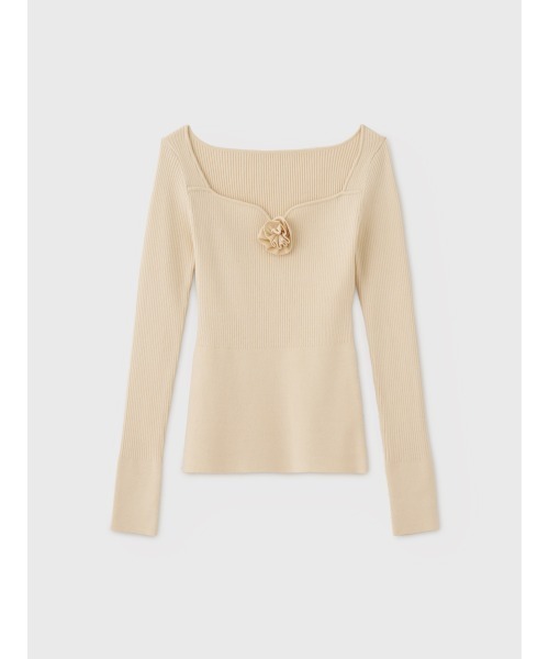 EIMY ISTOIRE(エイミーイストワール)の「ROSE RIB KNIT TOPS(ニット/セーター・レディース・ブラック/チャコールグレー/レッド/アイボリー・FREE)」の15枚目の写真