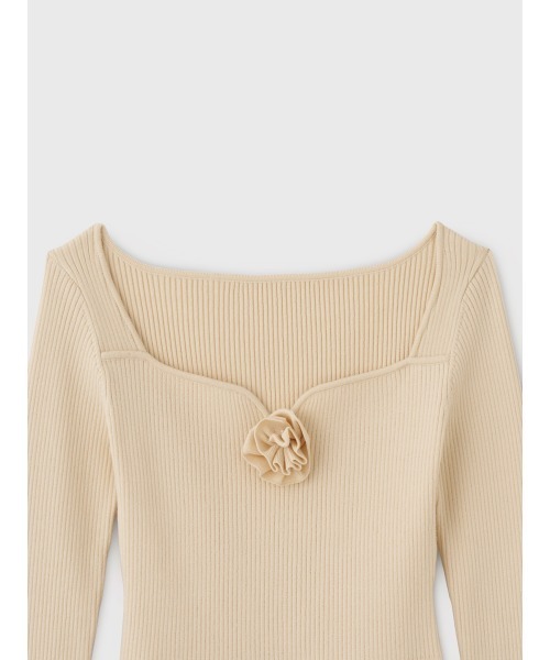 EIMY ISTOIRE(エイミーイストワール)の「ROSE RIB KNIT TOPS(ニット/セーター・レディース・ブラック/チャコールグレー/レッド/アイボリー・FREE)」の19枚目の写真