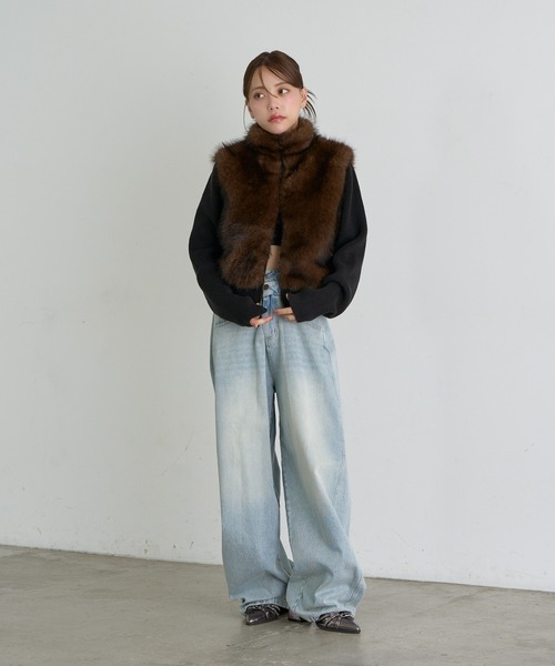 RAY CASSIN(レイカズン)の「【S / Mサイズ展開】ダブルウエストバレルデニムパンツ(デニムパンツ・レディース・ネイビー/ブルー/ブラウン・S/M)」の7枚目の写真