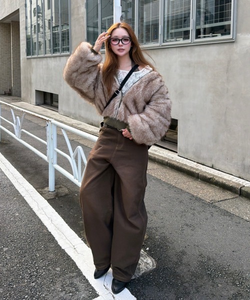 RAY CASSIN(レイカズン)の「【S / Mサイズ展開】ダブルウエストバレルデニムパンツ(デニムパンツ・レディース・ネイビー/ブルー/ブラウン・S/M)」の18枚目の写真