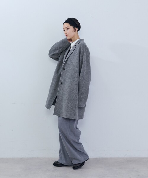 ADIEU TRISTESSE（アデュートリステス）の「ウールダブルフェイスコート（その他アウター・レディース・トップグレー/ブラック・38）」の9枚目の写真