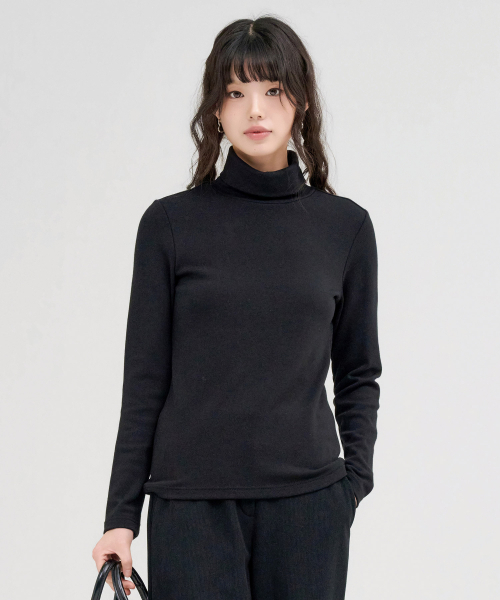 CHASECULT(チェイスカルト)の「ユニセックス ESSENTIALS タートルネック 裏起毛長袖Tシャツ-FFZU5102D03(Tシャツ/カットソー・レディース・ブラック・90/100/95/105)」の4枚目の写真