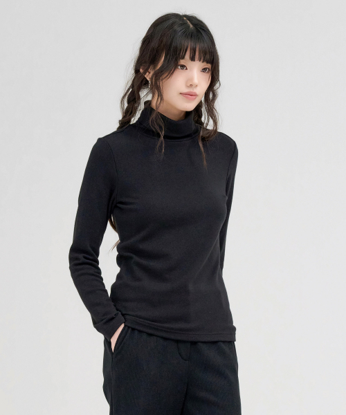 CHASECULT(チェイスカルト)の「ユニセックス ESSENTIALS タートルネック 裏起毛長袖Tシャツ-FFZU5102D03(Tシャツ/カットソー・レディース・ブラック・90/100/95/105)」の5枚目の写真