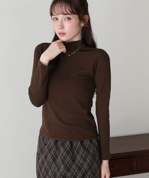 裏起毛モックネックロングTシャツ