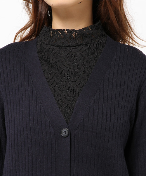 MOUSSY（マウジー）の「VOLUME SLEEVE RIB CARDIGAN（カーディガン/ボレロ・レディース・ベージュ/ネイビー/オフホワイト・FREE）」の11枚目の写真