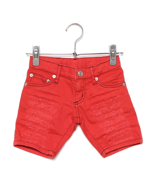CHUBBYGANG(チャビーギャング)の「ストレッチデニムハーフパンツ(デニムパンツ・キッズ・インディゴブルー/レッド・110/130/100/120)」の2枚目の写真