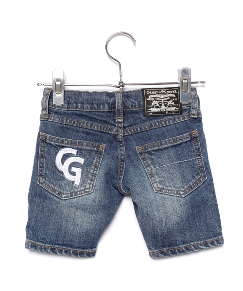 CHUBBYGANG(チャビーギャング)の「ストレッチデニムハーフパンツ(デニムパンツ・キッズ・インディゴブルー/レッド・110/130/100/120)」の3枚目の写真