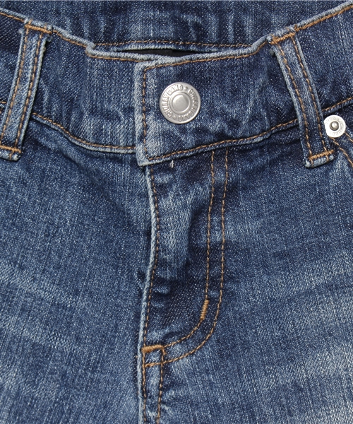 CHUBBYGANG(チャビーギャング)の「ストレッチデニムハーフパンツ(デニムパンツ・キッズ・インディゴブルー/レッド・110/130/100/120)」の4枚目の写真