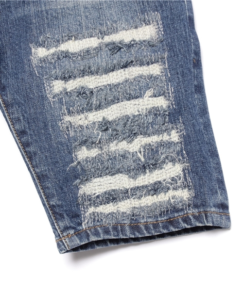 CHUBBYGANG(チャビーギャング)の「ストレッチデニムハーフパンツ(デニムパンツ・キッズ・インディゴブルー/レッド・110/130/100/120)」の7枚目の写真