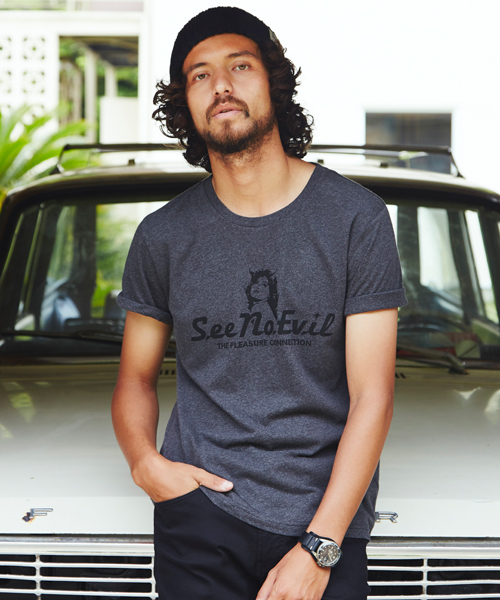 HYSTERIC GLAMOUR（ヒステリックグラマー）の「SEE NO EVIL pt T-SH（Tシャツ/カットソー・メンズ・ピンク/グリーン/ブルー/チャコールグレー・LARGE/MEDIUM/X-LARGE/SMALL）」の2枚目の写真