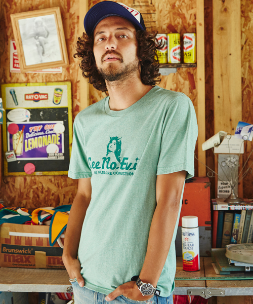 HYSTERIC GLAMOUR（ヒステリックグラマー）の「SEE NO EVIL pt T-SH（Tシャツ/カットソー・メンズ・ピンク/グリーン/ブルー/チャコールグレー・LARGE/MEDIUM/X-LARGE/SMALL）」の3枚目の写真