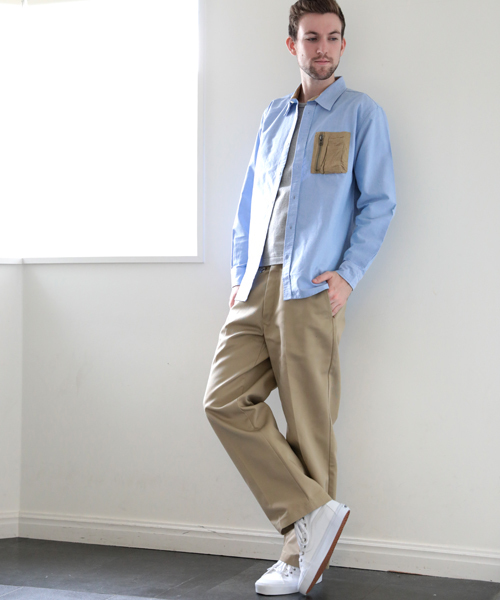 Denime(ドゥニーム)の「ミリタリーポケットレギュラーカラーシャツ(シャツ/ブラウス・メンズ・サックスブルー/ホワイト・LARGE/MEDIUM)」の14枚目の写真