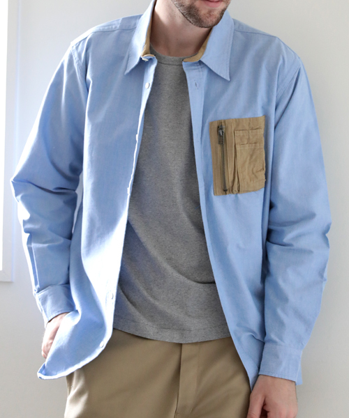 Denime(ドゥニーム)の「ミリタリーポケットレギュラーカラーシャツ(シャツ/ブラウス・メンズ・サックスブルー/ホワイト・LARGE/MEDIUM)」の15枚目の写真