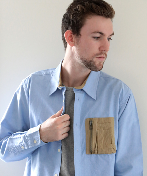 Denime(ドゥニーム)の「ミリタリーポケットレギュラーカラーシャツ(シャツ/ブラウス・メンズ・サックスブルー/ホワイト・LARGE/MEDIUM)」の16枚目の写真