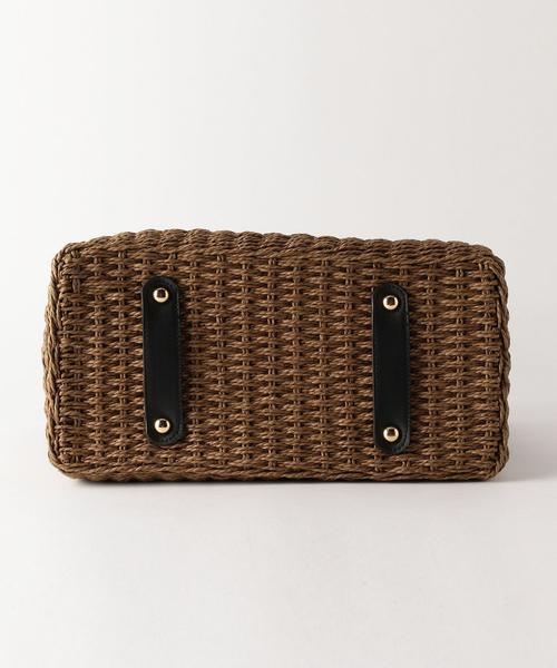 green label relaxing(グリーンレーベルリラクシング)の「CB クラシックかごトートバッグ(かごバッグ・レディース・オフホワイト/ブラック/ダークブラウン・FREE)」の14枚目の写真