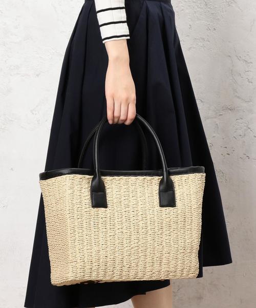 green label relaxing(グリーンレーベルリラクシング)の「CB クラシックかごトートバッグ(かごバッグ・レディース・オフホワイト/ブラック/ダークブラウン・FREE)」の17枚目の写真