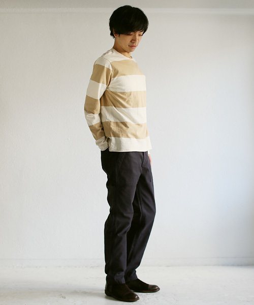 quadro（クオドロ）の「インレイキングボーダーカットオフTシャツ（Tシャツ/カットソー・メンズ・グレー/ベージュ/ネイビー/チャコールグレー・MEDIUM/LARGE）」の12枚目の写真