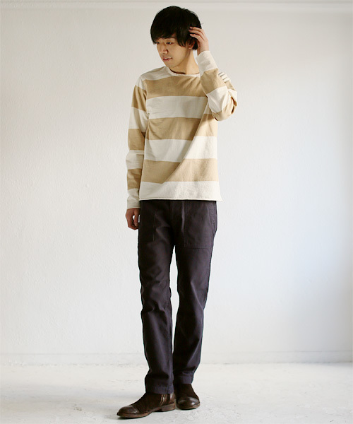 quadro（クオドロ）の「インレイキングボーダーカットオフTシャツ（Tシャツ/カットソー・メンズ・グレー/ベージュ/ネイビー/チャコールグレー・MEDIUM/LARGE）」の14枚目の写真