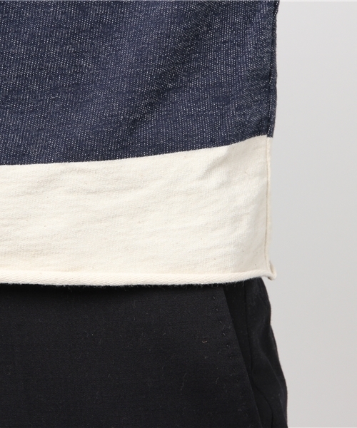 quadro（クオドロ）の「インレイキングボーダーカットオフTシャツ（Tシャツ/カットソー・メンズ・グレー/ベージュ/ネイビー/チャコールグレー・MEDIUM/LARGE）」の9枚目の写真