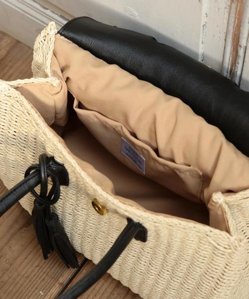 coen(コーエン)の「タッセルコンビボストンカゴバッグ(かごバッグ・レディース・ナチュラル/ネイビー・FREE)」の6枚目の写真