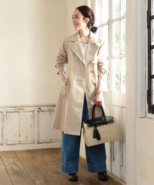 coen(コーエン)の「タッセルコンビボストンカゴバッグ(かごバッグ・レディース・ナチュラル/ネイビー・FREE)」の9枚目の写真