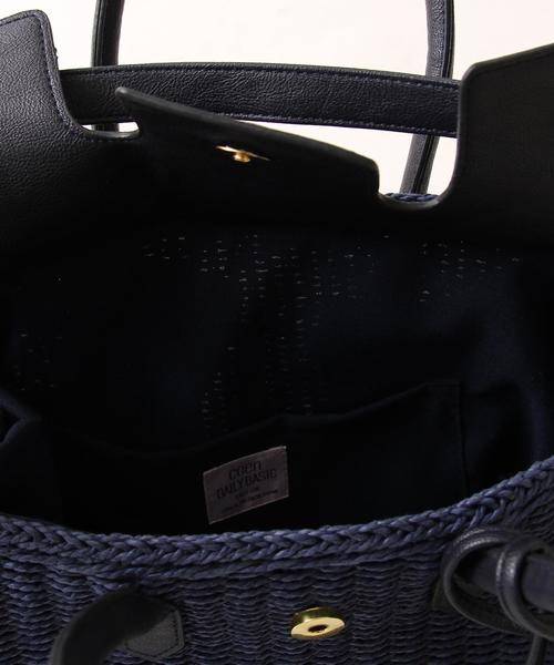 coen(コーエン)の「タッセルコンビボストンカゴバッグ(かごバッグ・レディース・ナチュラル/ネイビー・FREE)」の13枚目の写真