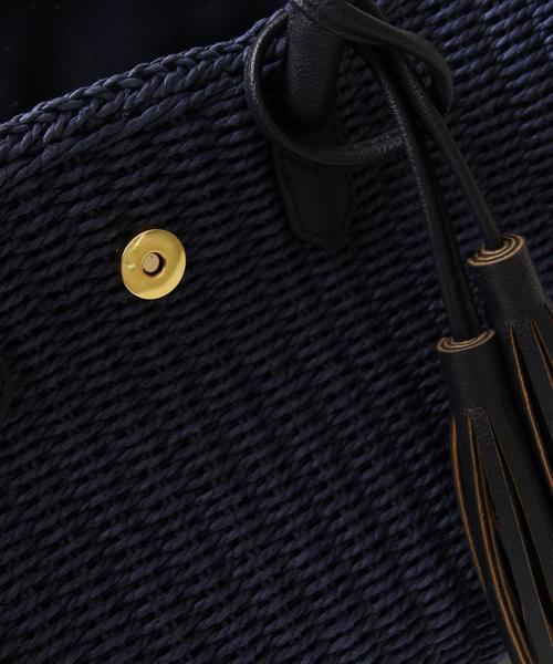 coen(コーエン)の「タッセルコンビボストンカゴバッグ(かごバッグ・レディース・ナチュラル/ネイビー・FREE)」の14枚目の写真