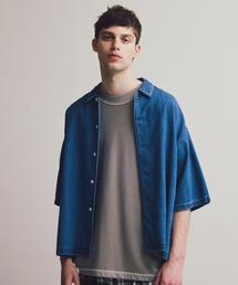 MONKEY TIME | ＜monkey time＞ DENIM WHITE STITCH WIDE 6SL/シャツ(シャツ/ブラウス)
