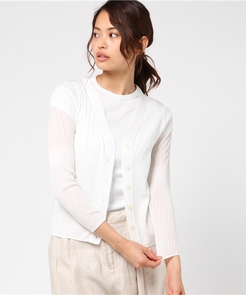 Letroyes（ルトロワ）の「Letroyes レースカーディガン（カーディガン/ボレロ・レディース・ブラック/ブルー/ホワイト・SMALL）」の2枚目の写真