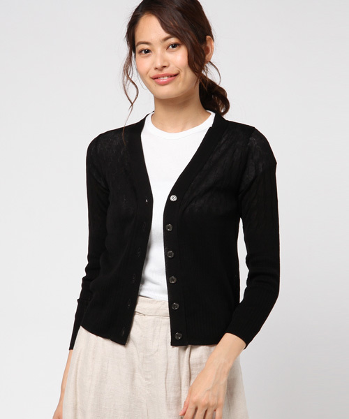 Letroyes（ルトロワ）の「Letroyes レースカーディガン（カーディガン/ボレロ・レディース・ブラック/ブルー/ホワイト・SMALL）」の3枚目の写真