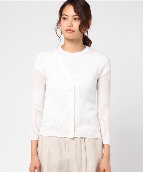 Letroyes（ルトロワ）の「Letroyes レースカーディガン（カーディガン/ボレロ・レディース・ブラック/ブルー/ホワイト・SMALL）」の4枚目の写真