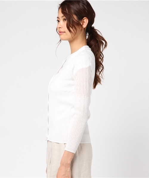 Letroyes（ルトロワ）の「Letroyes レースカーディガン（カーディガン/ボレロ・レディース・ブラック/ブルー/ホワイト・SMALL）」の5枚目の写真